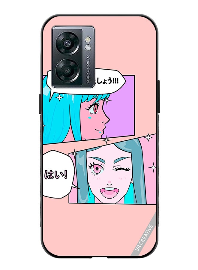 VR CREATIVE Protective Case Cover For Oppo A57 5G Cute Pastel Collage With Manga Comics Frames With Anime Characters Design Multicolour - Image 1