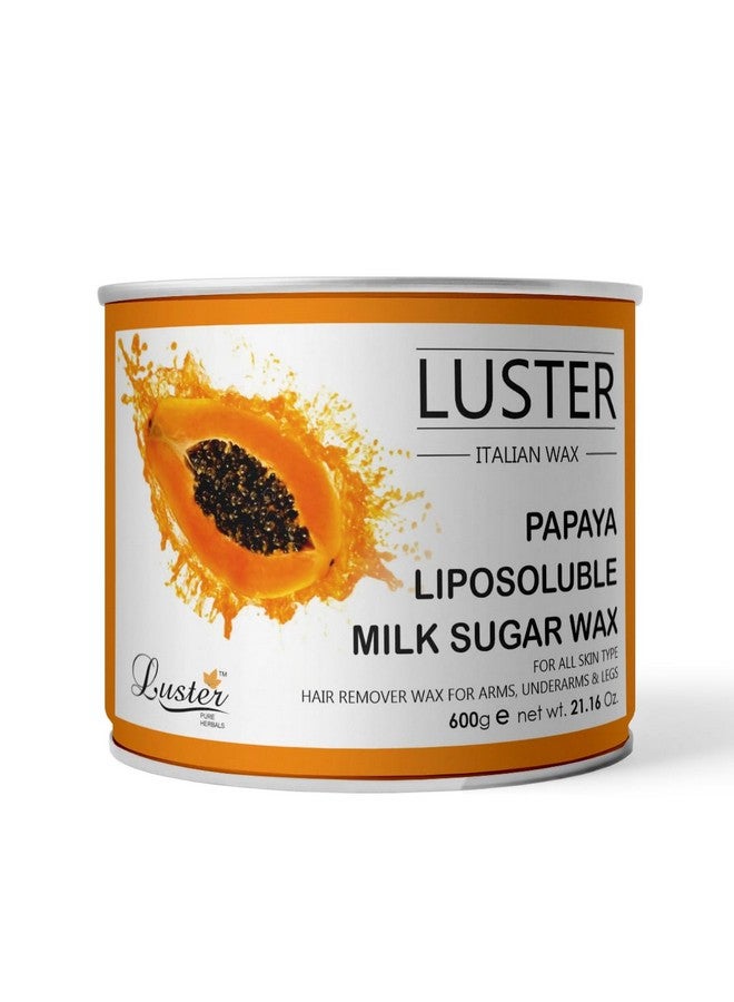 Luster Papaya Hair Removal Wax | Hair Removing Body Wax | Face and Eyebrow | Wax For Soft & Supple Skin | For Women & Men | Paraben & Sulfate Free - 600g - Image 1