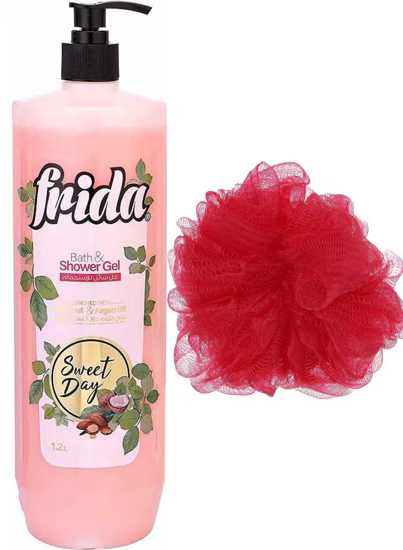 Frida Bath & Shower Gel Sweet Day 1.2 L + Lofa Multi Color - Image 1