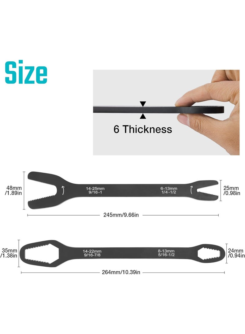 2Pcs Universal Wrench Set (6-25mm), Adjustable Wrench, Double-Ended Spanner for Car Repair and Home Use ,Multi-Size Fits Standard Nuts Bolts - Image 5