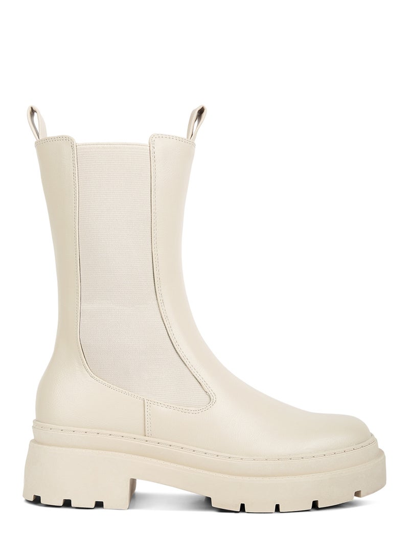 لندن راج أحذية مطاطية ذات نعل عروة باللون البيج - Image 1