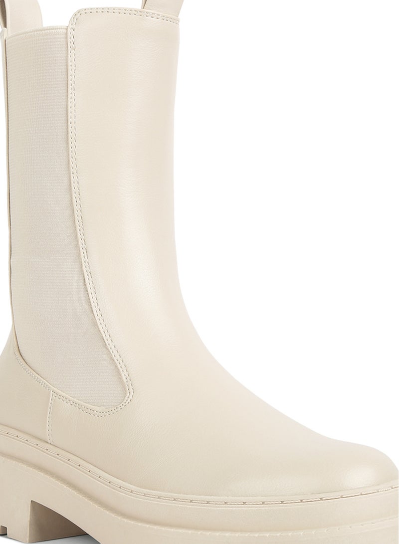 لندن راج أحذية مطاطية ذات نعل عروة باللون البيج - Image 4