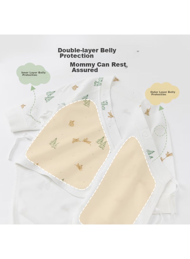 Good bear Guaiqi Xiong Newborn Long-sleeve Bodysuit, Spring And Autumn Infant Pure Cotton Seamless Pajamas, Triangle Onesie - Image 5