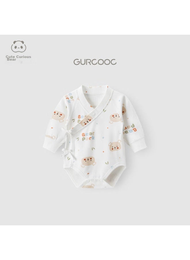 Good bear Guaiqi Xiong Newborn Long-sleeve Bodysuit, Spring And Autumn Infant Pure Cotton Seamless Pajamas, Triangle Onesie - Image 1