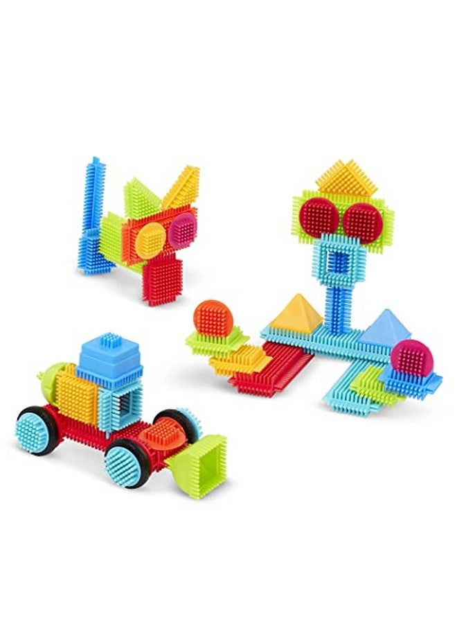 BATTAT Bristle Blocks Stem Interlocking Building Blocks 50 Pc Playset Reusable Carry Case Developmental Toys For Toddlers & Kids Basic Builder Case 2 Years +  - Image 4