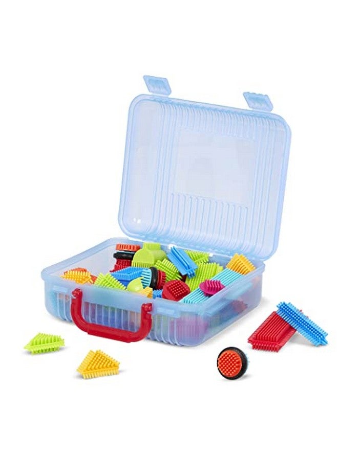 BATTAT Bristle Blocks Stem Interlocking Building Blocks 50 Pc Playset Reusable Carry Case Developmental Toys For Toddlers & Kids Basic Builder Case 2 Years +  - Image 2