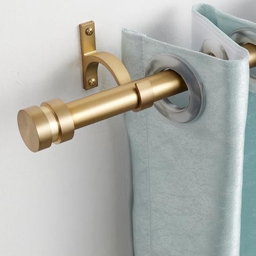Joodxoe 16-150 inch Long Adjustable Warm Gold Curtain Rods,1 inch Diameter Splicing Heavy Duty Rod Set with Aluminum Finals for Windows, Door, Drapery - Image 5