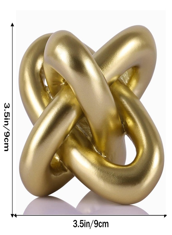 DOVDOV Golden Knot Statue, Three Knot Sculpture Home Decor Accents, Knot Sculptures and Statues for Rustic Coffee Table Living Room Dining Table Entryway Entrance Shelf Small Decorations and Accessories - Image 2