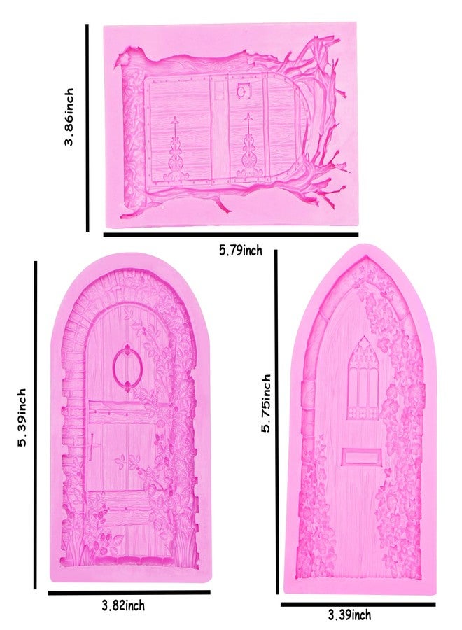 acvcatto Fairy Garden Door Fondant Molds, Enchanted Vintage Treehouse Silicone Chocolate Molds, Cake Decorating Baking Molds for Pudding Jelly Cookie Candy Gum Dessert Clay Resin DIY Craft - Image 2