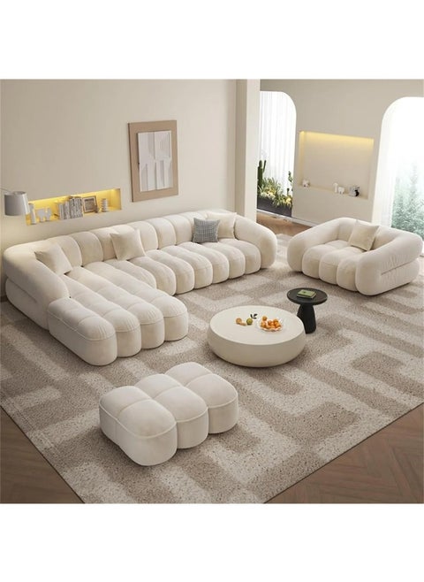 Fabric Overstuffed Multifunctional Sofa Set – Multiple Options Available (L Shape With Chair and Ottoman, Right)