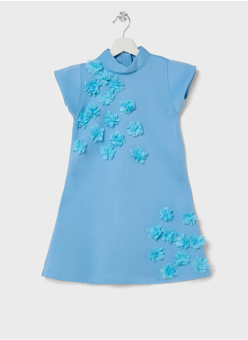 ليتل جولدن ابل Little Short Sleeves With Flower Dress
