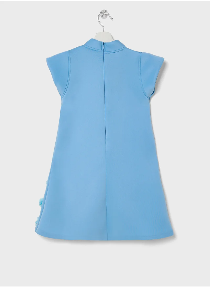 ليتل جولدن ابل Little Short Sleeves With Flower Dress