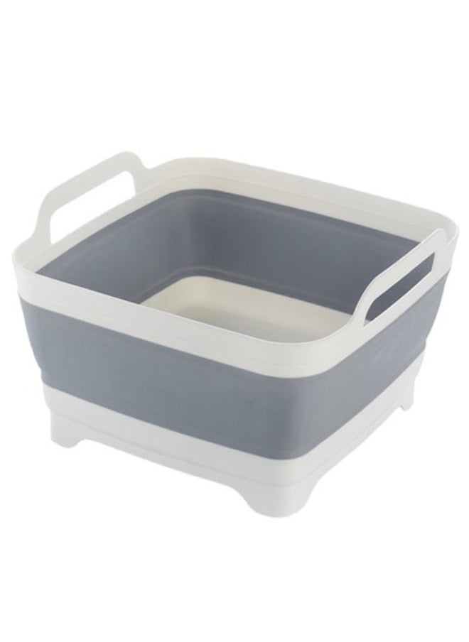 Generic Collapsible Wash Basin for Baby Bottles - 2.4 Gallons Portable Wash Bin for RV Camping Sink, Space-Saving Dish Tub (Green) (Grey) 