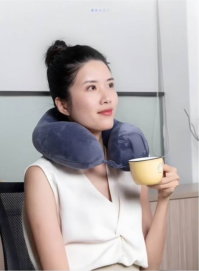 Rubvrenti Travel Neck Pillow, Memory Foam Head Support on Airplane Pillow, Soft Washable,Cooling Mesh,Car Traveling, Sleeping on Long Flight - Image 5