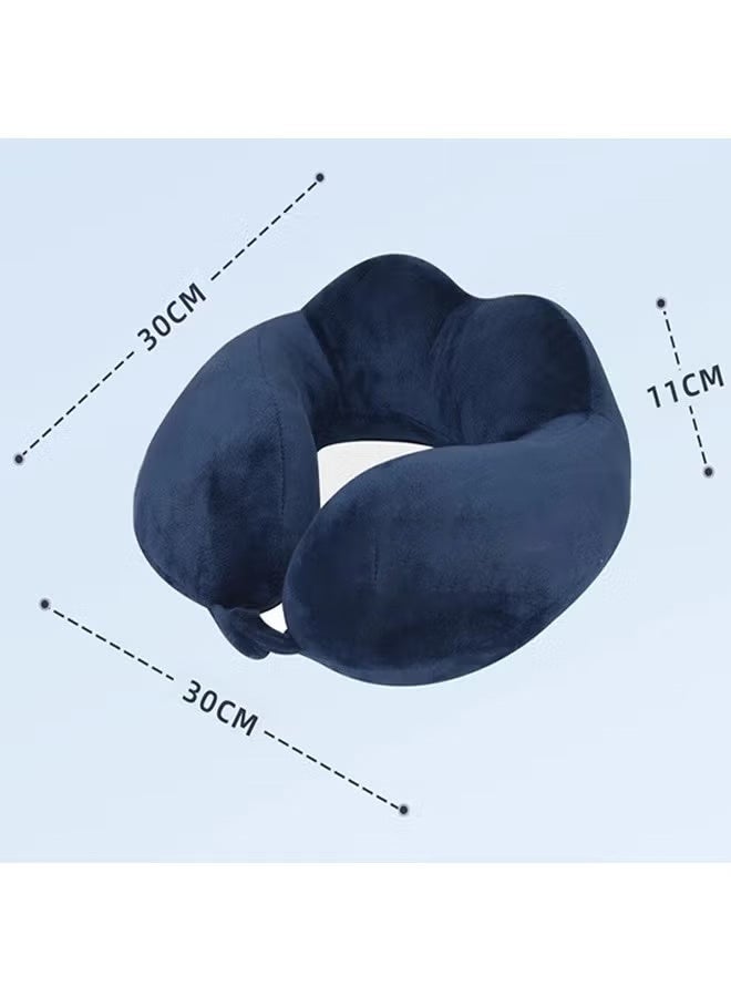 Rubvrenti Travel Neck Pillow, Memory Foam Head Support on Airplane Pillow, Soft Washable,Cooling Mesh,Car Traveling, Sleeping on Long Flight - Image 2