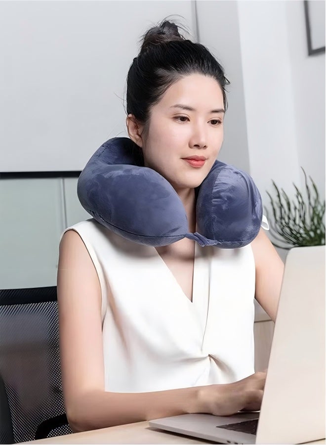 Rubvrenti Travel Neck Pillow, Memory Foam Head Support on Airplane Pillow, Soft Washable,Cooling Mesh,Car Traveling, Sleeping on Long Flight - Image 4