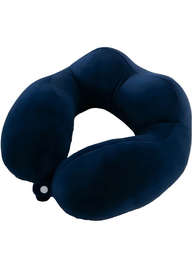 Rubvrenti Travel Neck Pillow, Memory Foam Head Support on Airplane Pillow, Soft Washable,Cooling Mesh,Car Traveling, Sleeping on Long Flight - Image 1