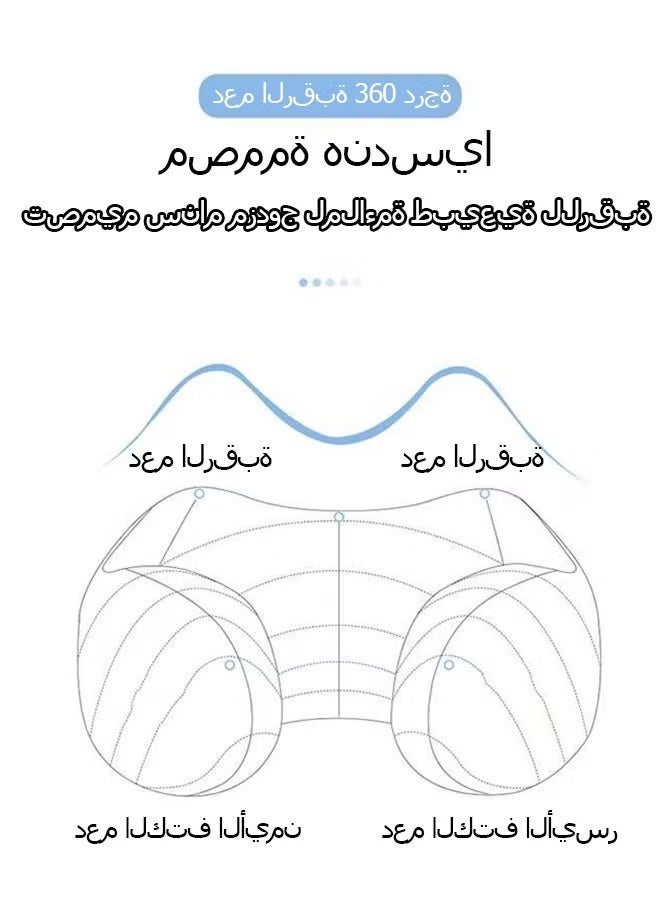 Rubvrenti Travel Neck Pillow, Memory Foam Head Support on Airplane Pillow, Soft Washable,Cooling Mesh,Car Traveling, Sleeping on Long Flight - Image 3