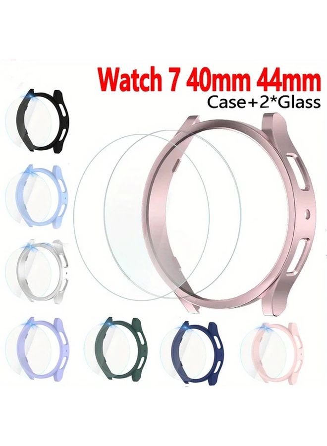غطالة حامية لشاشة Galaxy Watch FE مع فيلم زجاج مقوى شفاف - Image 2