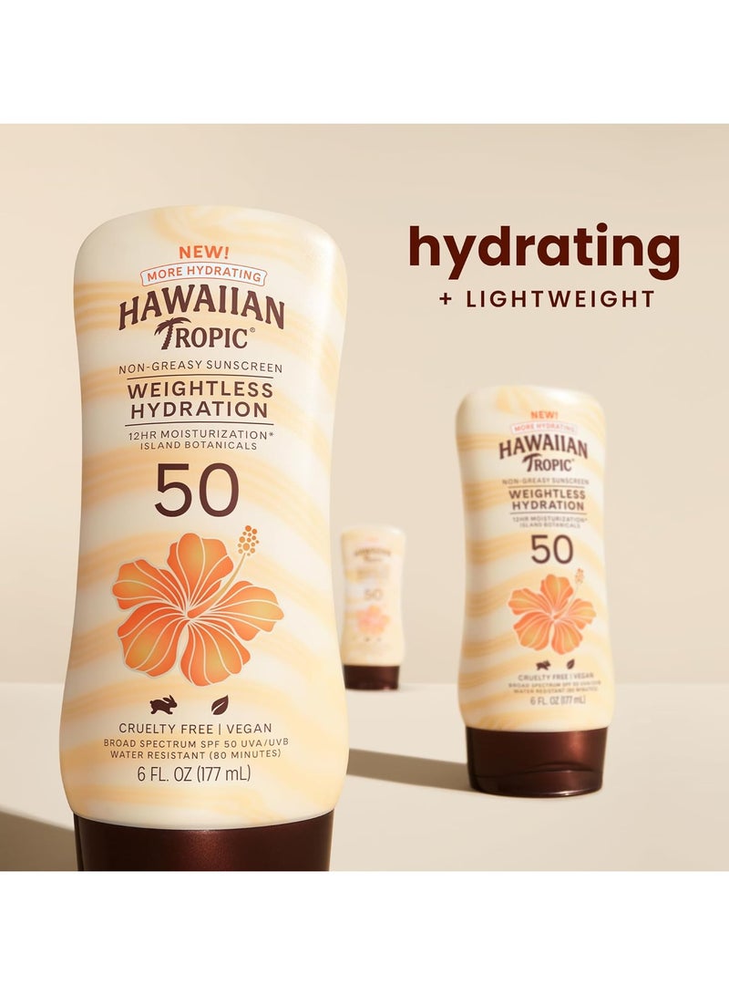 Hawaiian Tropic Silk Hydration Weightless Sunscreen Lotion, Broad-Spectrum Protection, SPF 50, 177 ml - Image 2