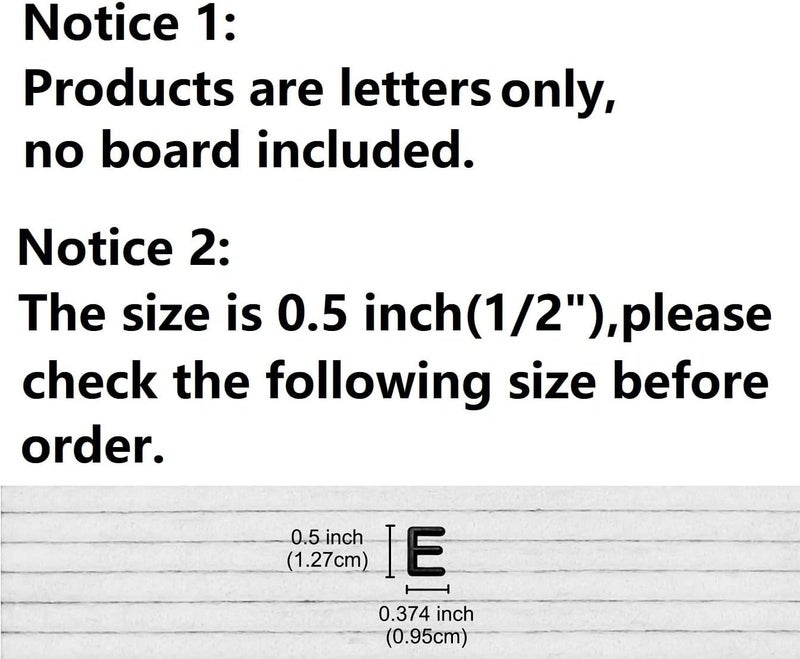 G GAMIT Letter Set Only - Pre-cut 0.5 Inch(1/2”) Tall Black Letters 492pcs with Canvas Bag(No Board Included) - Image 2