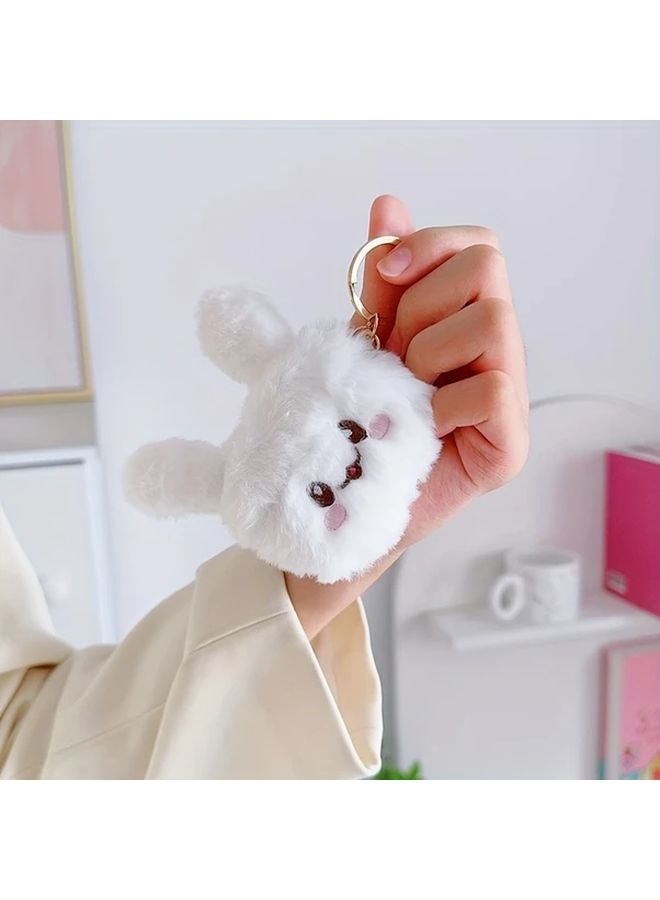 White Cute Fluffy Rabbit Protective Case For AirPods 3 Wireless Earphones - Image 1