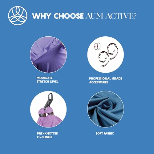 aum active Aerial Silk Yoga Hammock & Swing for Home, Inversion Exercises, Starter Kit for All Levels - Durable with Extension Straps, Carabiners, and Pose Guide - Image 5