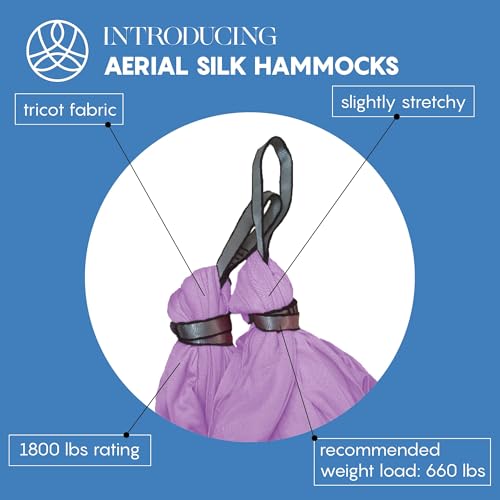 aum active Aerial Silk Yoga Hammock & Swing for Home, Inversion Exercises, Starter Kit for All Levels - Durable with Extension Straps, Carabiners, and Pose Guide - Image 3