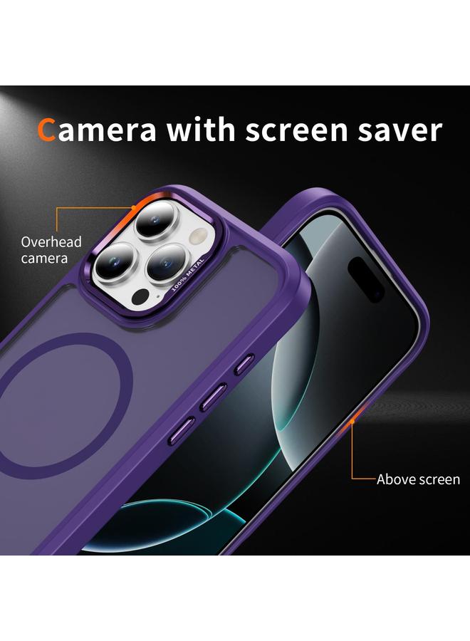 S-TOP Case For iPhone 16 Pro Max Hardware Lens Protection MagSafe Magnetic PC Hybrid TPU Phone Case - Image 4