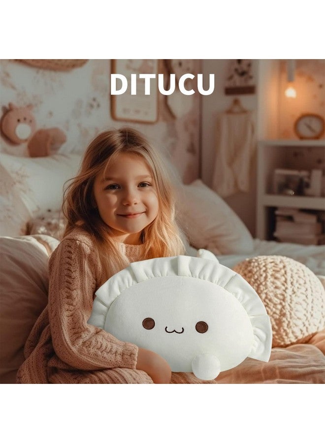 Ditucu Cute Dumpling Plush Pillow Funny Food Soup Stuffed Animal Plushies Toys Soft Hugging Gifts for Kids White 14 inch - Image 3