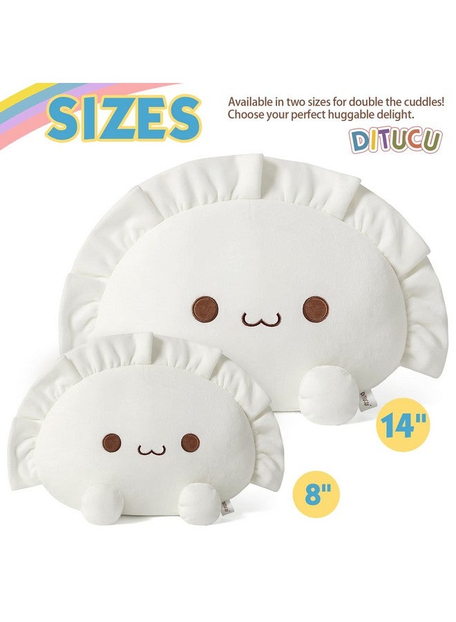 Ditucu Cute Dumpling Plush Pillow Funny Food Soup Stuffed Animal Plushies Toys Soft Hugging Gifts for Kids White 14 inch - Image 2