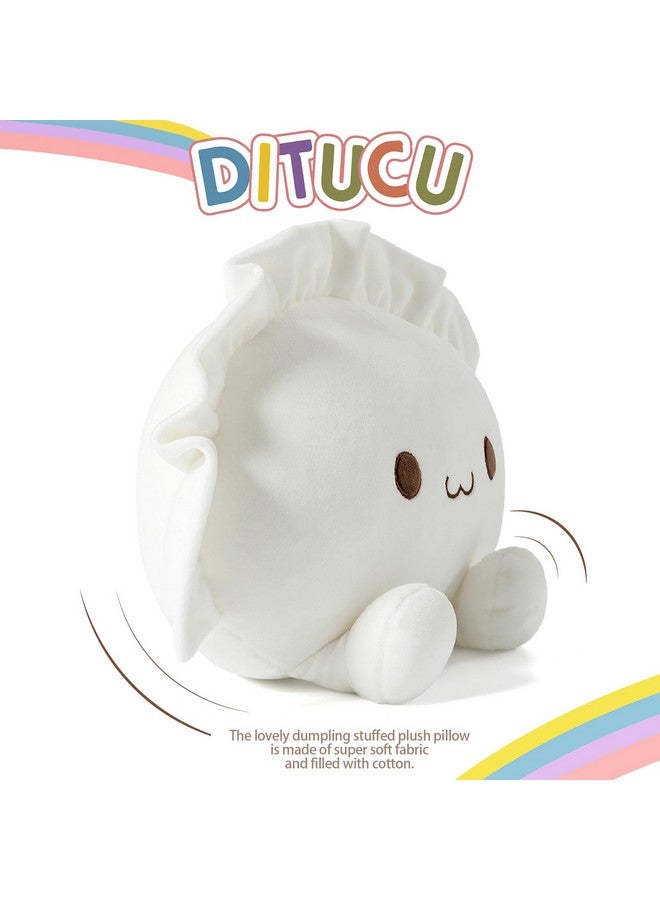Ditucu Cute Dumpling Plush Pillow Funny Food Soup Stuffed Animal Plushies Toys Soft Hugging Gifts for Kids White 14 inch - Image 4