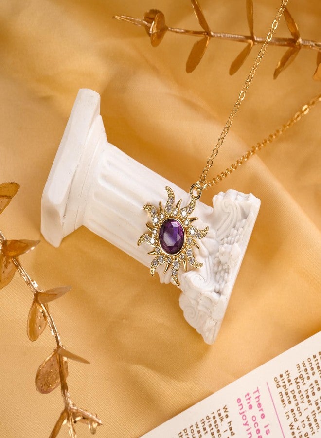 JINSAWW Tangled Rapunzel Necklace Purple Sun Necklace Sun Pendant Necklace Princess Jewelry Princess Necklace Halloween - Image 5