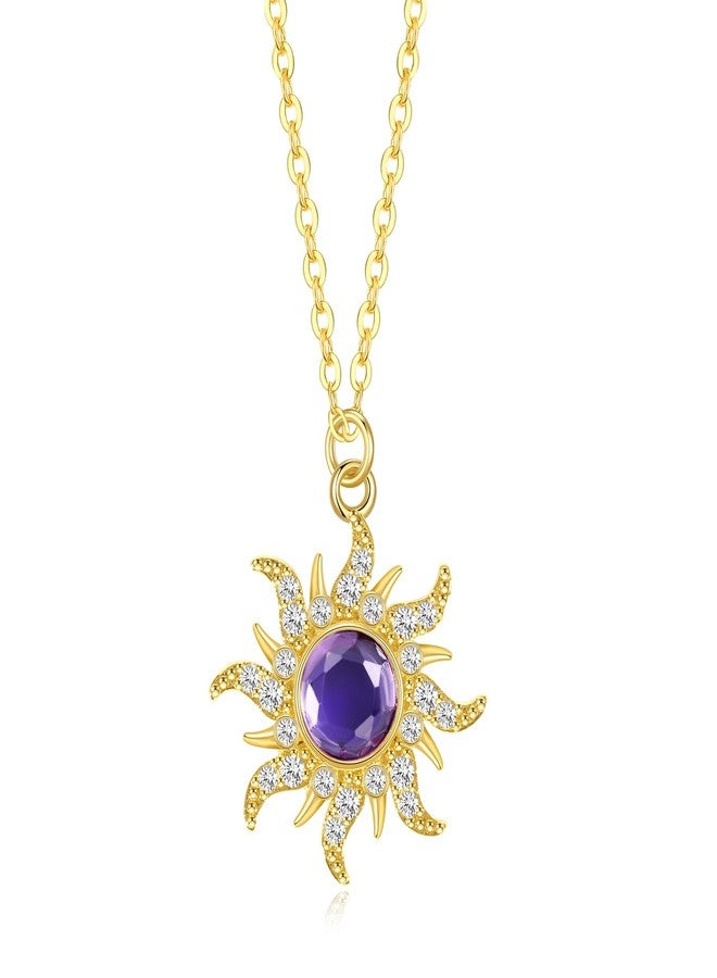 JINSAWW Tangled Rapunzel Necklace Purple Sun Necklace Sun Pendant Necklace Princess Jewelry Princess Necklace Halloween - Image 1