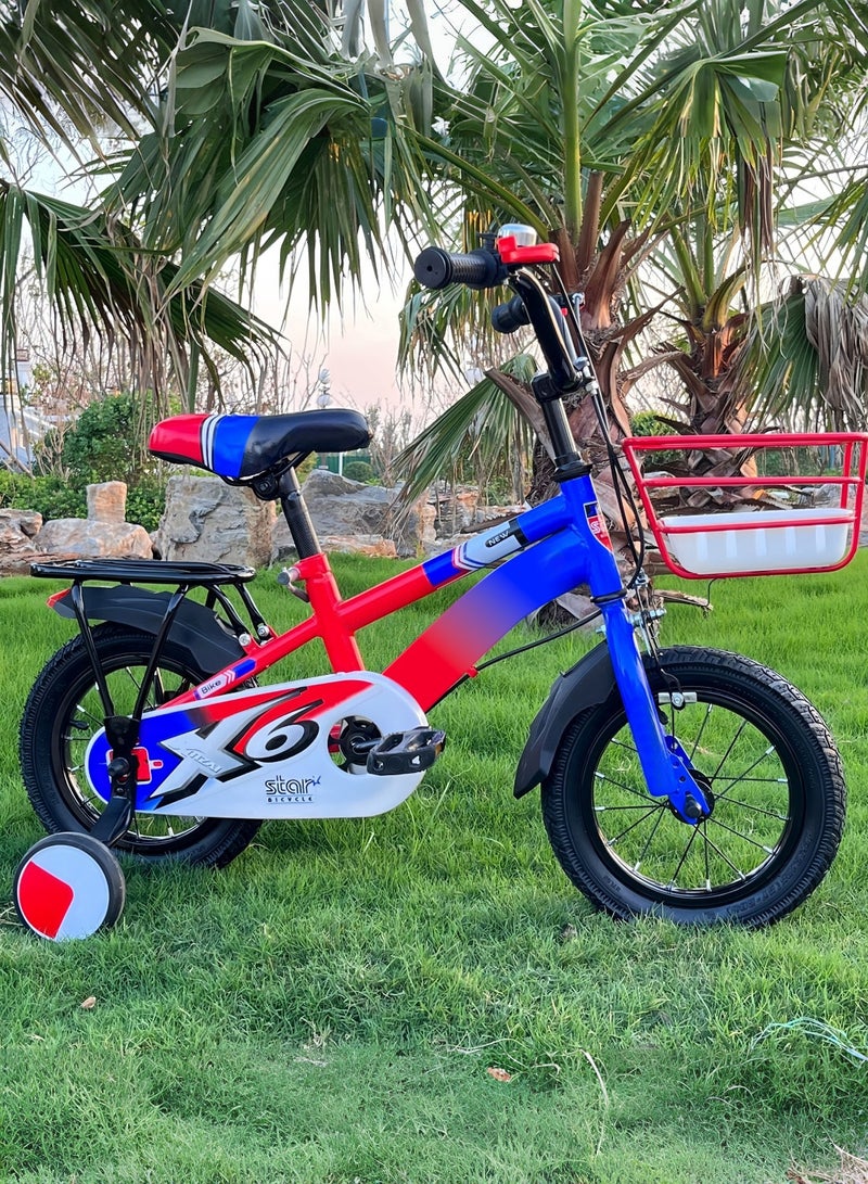 MaBaby دراجة أطفال 12-14-16 بوصة، دراجة توازن مع عجلات تدريب وسلة، مقعد خلفي ومقود قابل للتعديل، دراجة للبنات والأولاد - Image 2