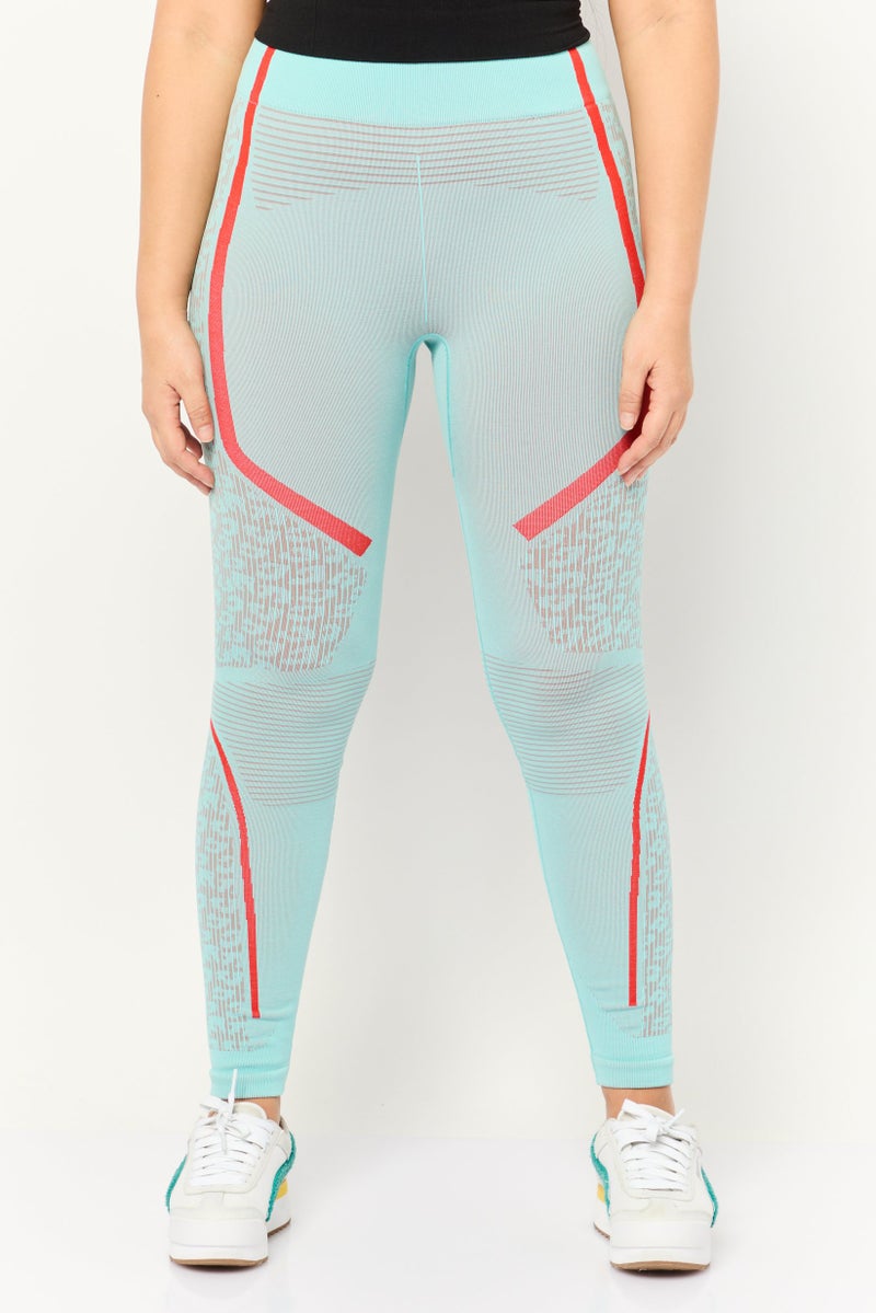Adidas ليغينغز تدريب للياقة البدنية للنساء من أديداس بتصميم ستيلا مكارتني، تركواز - Image 1