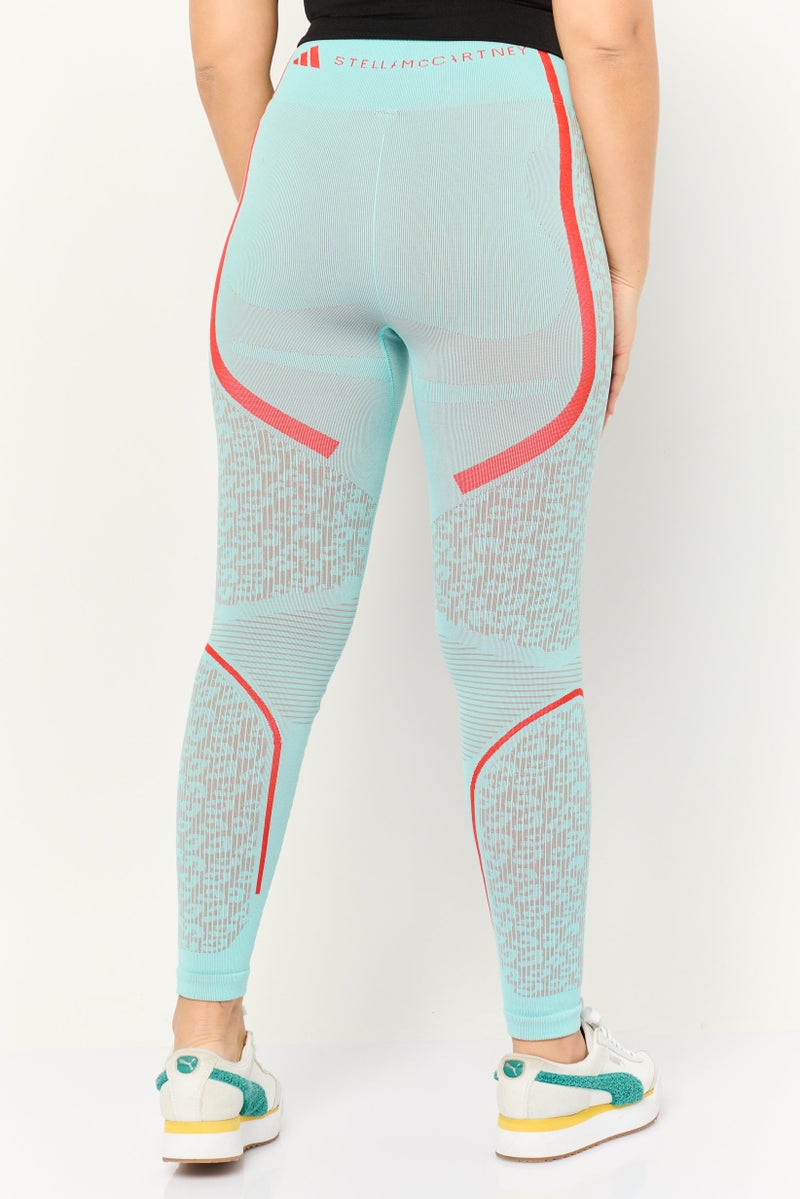 Adidas ليغينغز تدريب للياقة البدنية للنساء من أديداس بتصميم ستيلا مكارتني، تركواز - Image 4