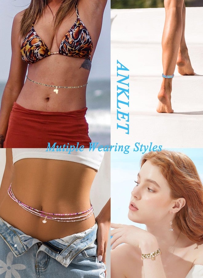 تورنيتو سلسلة خرز أفريقية للخصر من تورنيتو، 8 قطع، طول 31.5 بوصة، خرز بطن مطاطي، سلسلة جسم متقاطعة من الصدف والفراشات، إكسسوارات مجوهرات ملونة للنساء، أسود، 31.4 بوصة، غير معروف، بدون أحجار كريمة - Image 4