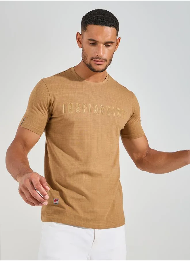 فورت كولينز Slogan Placement Print Crew Neck T-Shirt by Styli