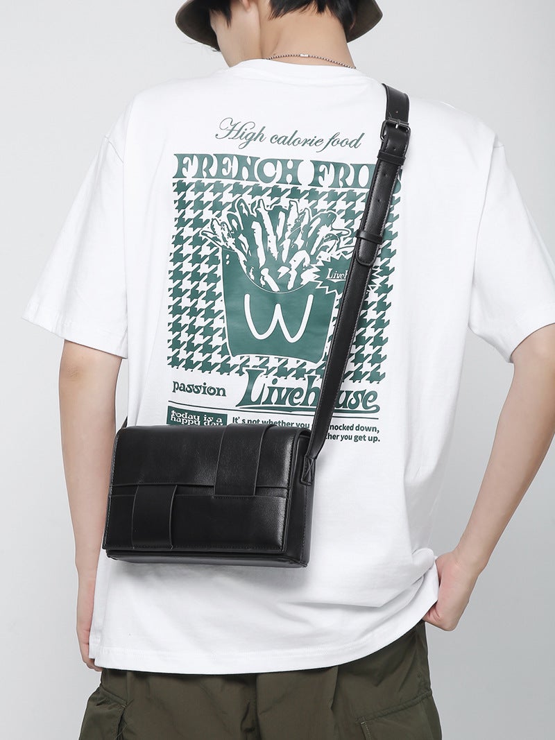 Men's Shoulder Bag, Versatile New Trendy Small Square Bag with Woven  Design - Image 2