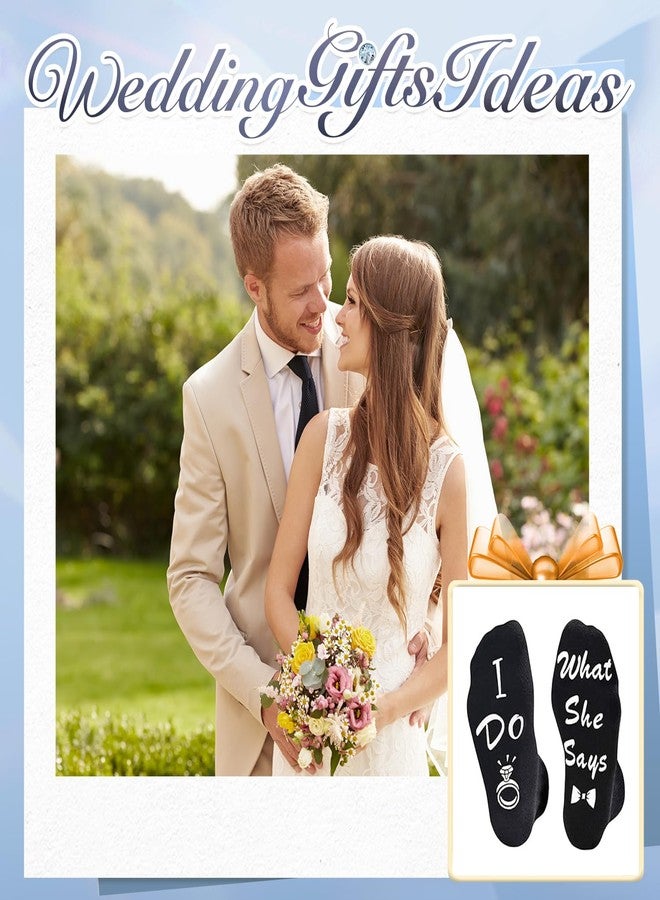 sockfun Wedding Socks for Couples - Bride & Groom Gifts for Wedding Day, Engagement Socks - Image 5