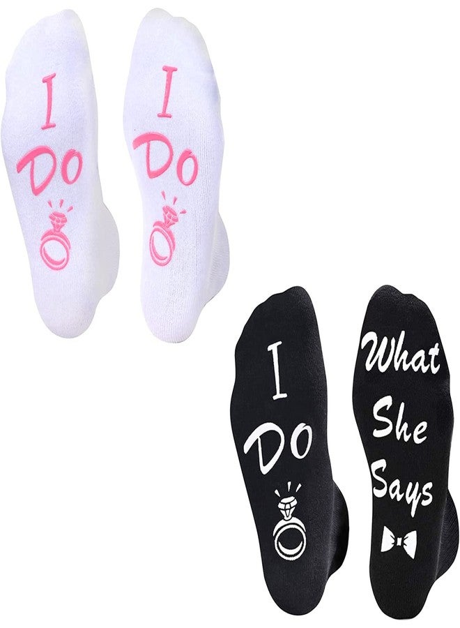 sockfun Wedding Socks for Couples - Bride & Groom Gifts for Wedding Day, Engagement Socks - Image 1