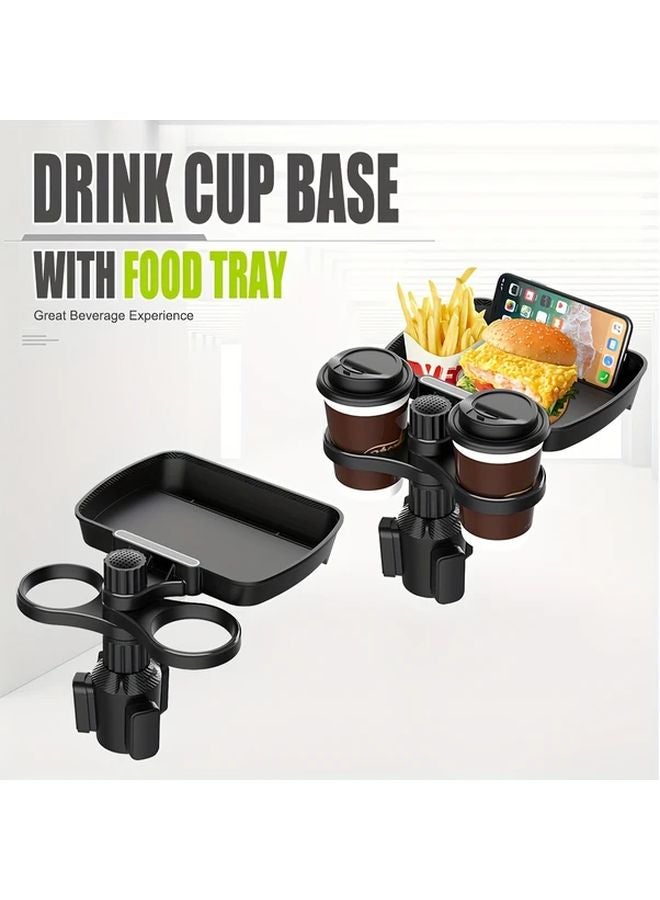 Large Rectangular Dinner Plate Multifunctional Car Cup Holder with Phone Stand and Expansion Tray - Image 5