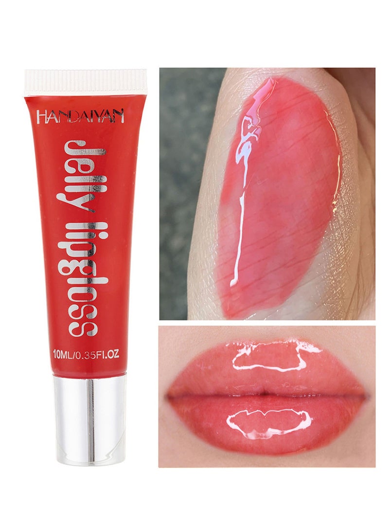 هاندايان ملمع شفاه مرطب ومرطب يدوم طويلاً، ملمع شفاه هلامي عالي اللمعان، بلسم فائق اللمعان، زيت ملون، معالجة الشفاه، لمعان زجاجي، لمعان، مكياج، جمال ملون، برايت رافع، للنساء والفتيات - Image 1