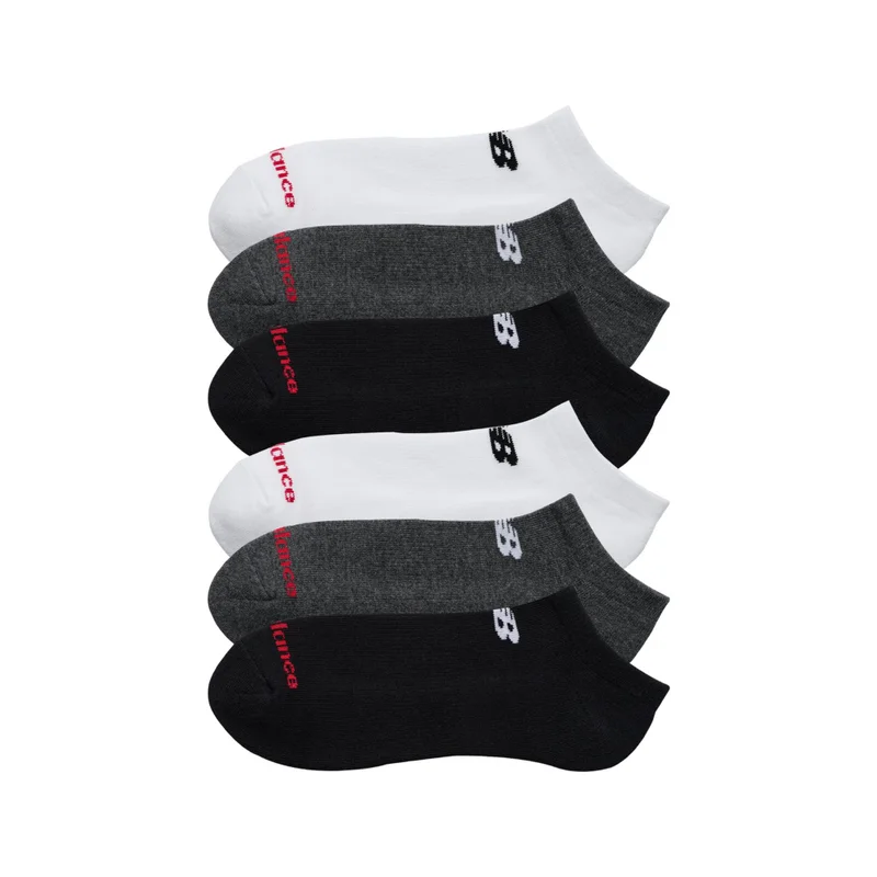 New Balance White Multi Unisex Everyday No Show 6 Pack  | Best Price UAE