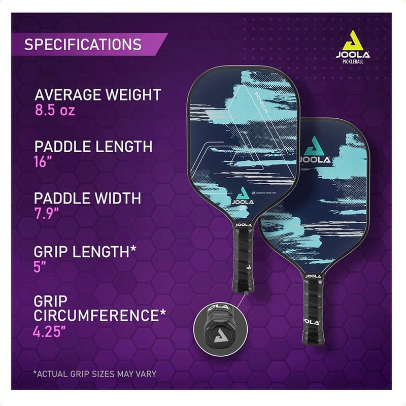 JOOLA عصا بيكلبول JOOLA Seneca CDS 16mm | سطح كربوني | نواة بوليمر 16mm | تحكم عالي ودوران | معتمد من USAPA - Image 4