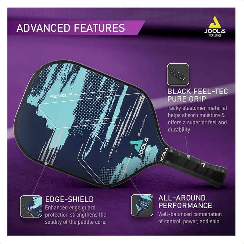 JOOLA عصا بيكلبول JOOLA Seneca CDS 16mm | سطح كربوني | نواة بوليمر 16mm | تحكم عالي ودوران | معتمد من USAPA - Image 5