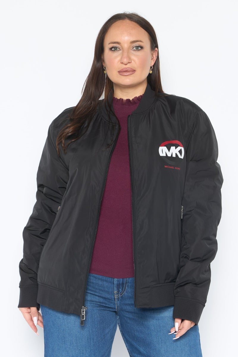 Michael Kors Women Brand Logo Soft Shell Jacket, Black  - Image 1
