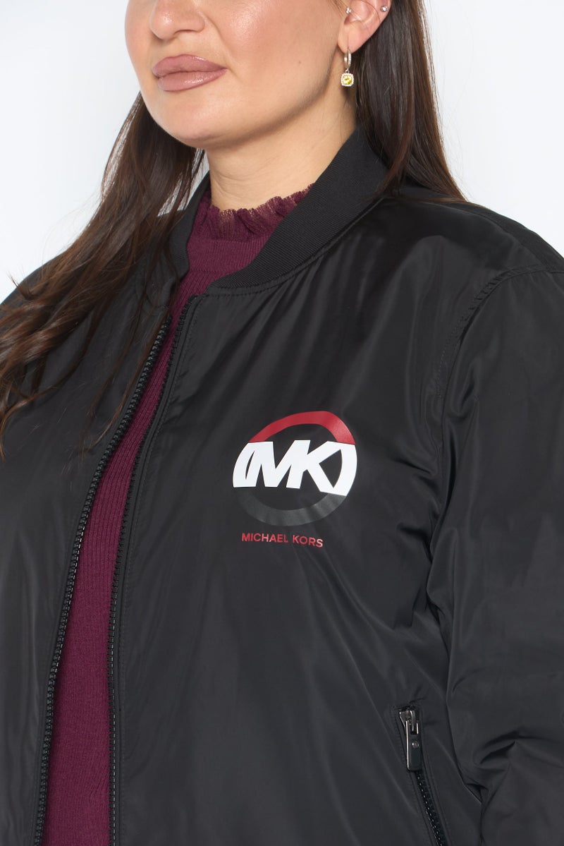 Michael Kors Women Brand Logo Soft Shell Jacket, Black  - Image 3