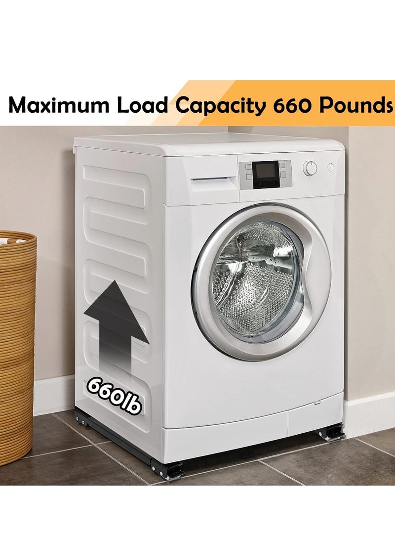 Generic NEW Extendable Furniture Appliance Rollers with 24 Rollers  Brake, Heavy Duty Mover Tool for Washing Machines, Dryers, Refrigerators – Supports Up to 660 lbs, Black  - Image 4